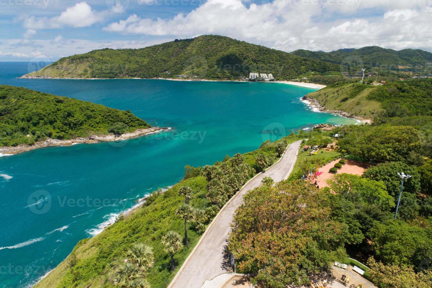 Amazing view seashore Aerial view of Tropical sea in the beautiful Phuket island Thailand photo