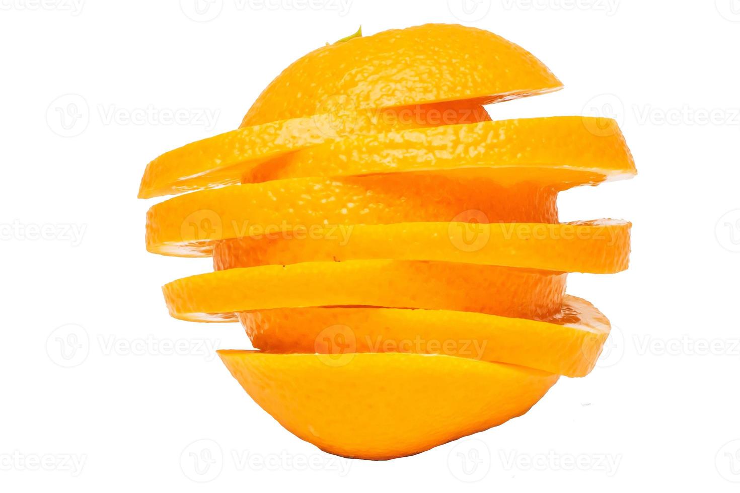 fruta naranja sobre fondo blanco foto