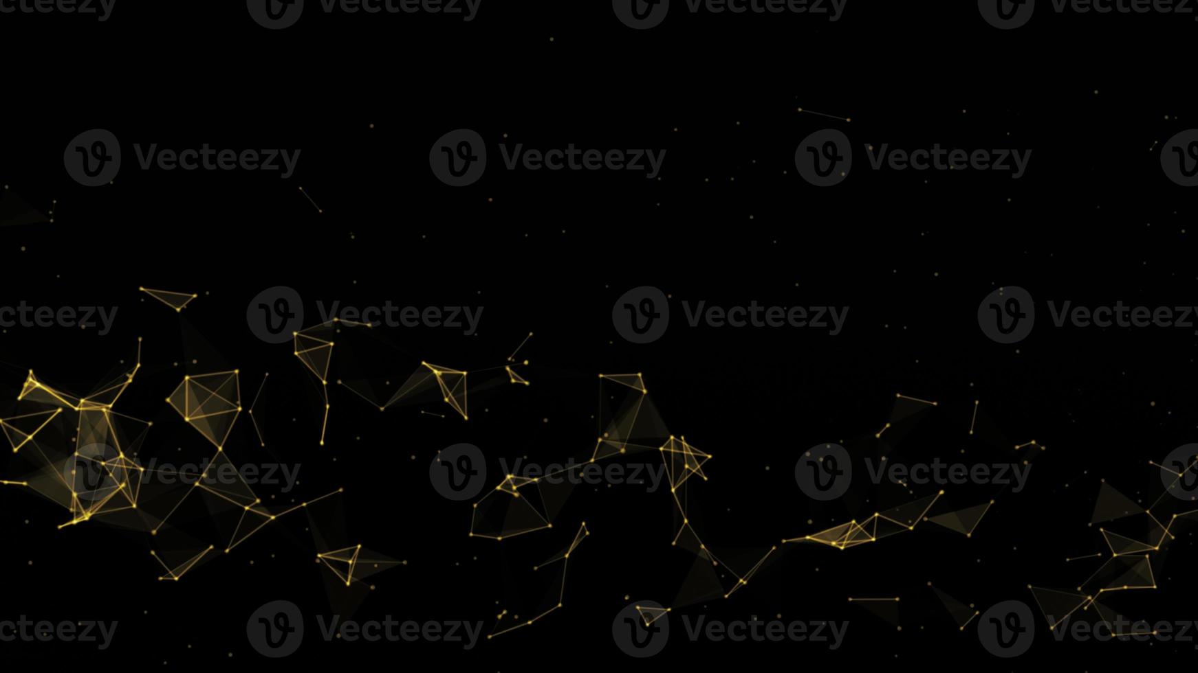 Line and dot connect polygon and spread out. Digital geometric space. Abstract background photo