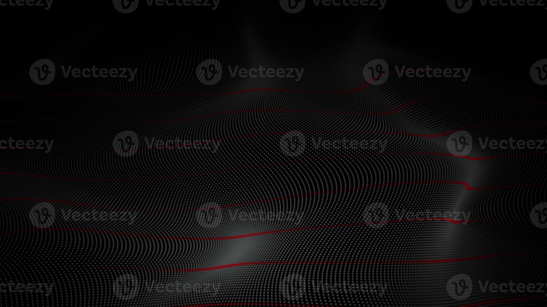 Digital particles wave flow on black background, Digital cyberspace abstract background photo