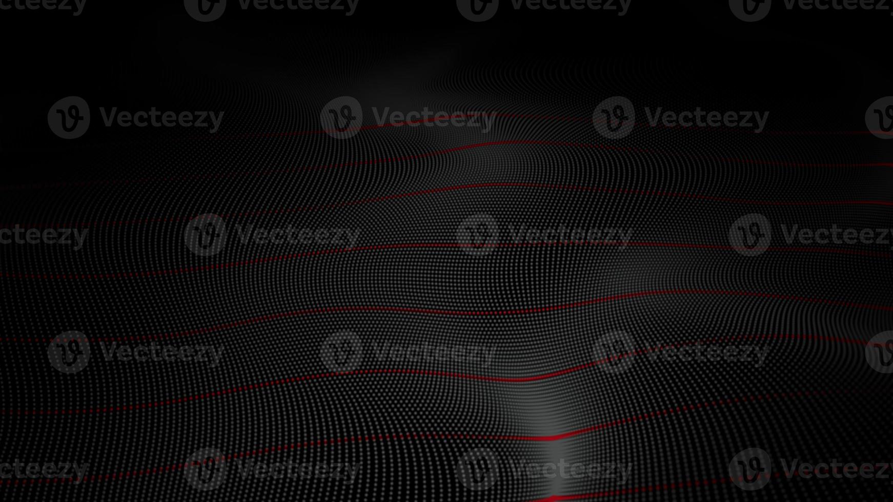 Digital particles wave flow on black background, Digital cyberspace abstract background photo