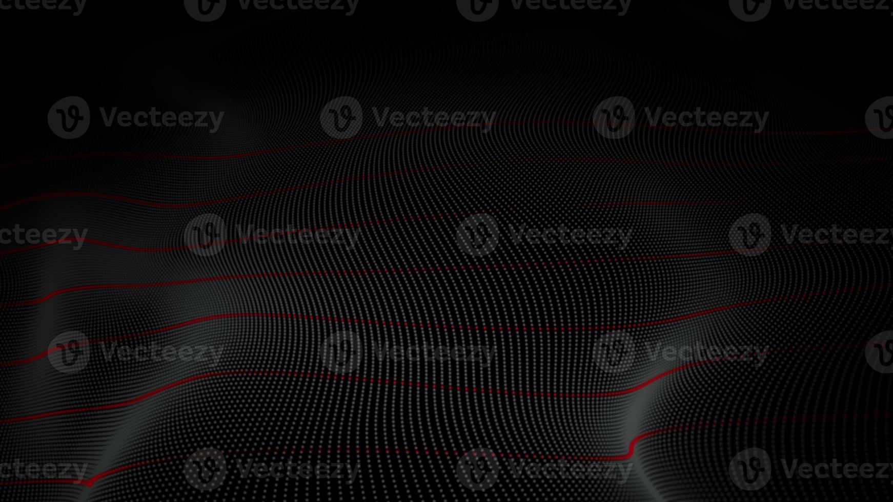 Digital particles wave flow on black background, Digital cyberspace abstract background photo