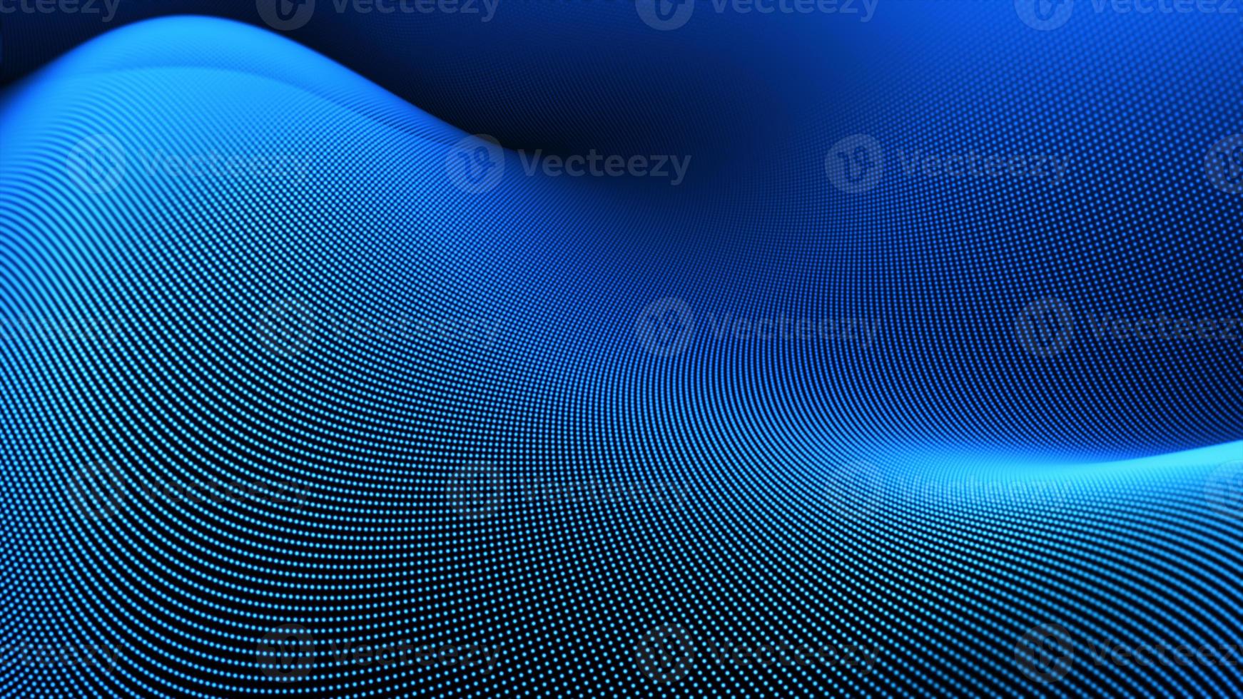 Blue digital particles wave flow, Digital cyberspace abstract background photo