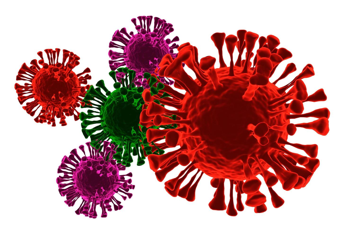 virus en render 3d de fondo blanco foto