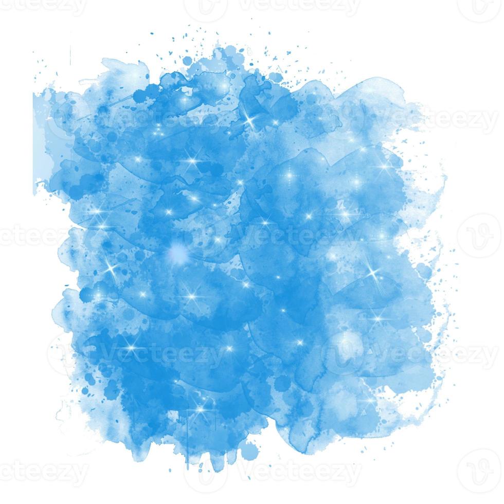 Sea blue watercolor backgrounds. Dreamy splash glitter starry colorful cloud photo