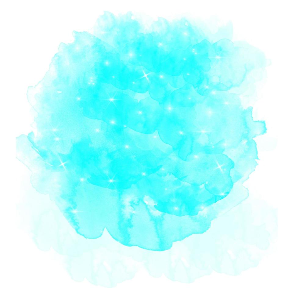 Aqua beach watercolor backgrounds. Dreamy splash glitter starry colorful clouds design elements. photo