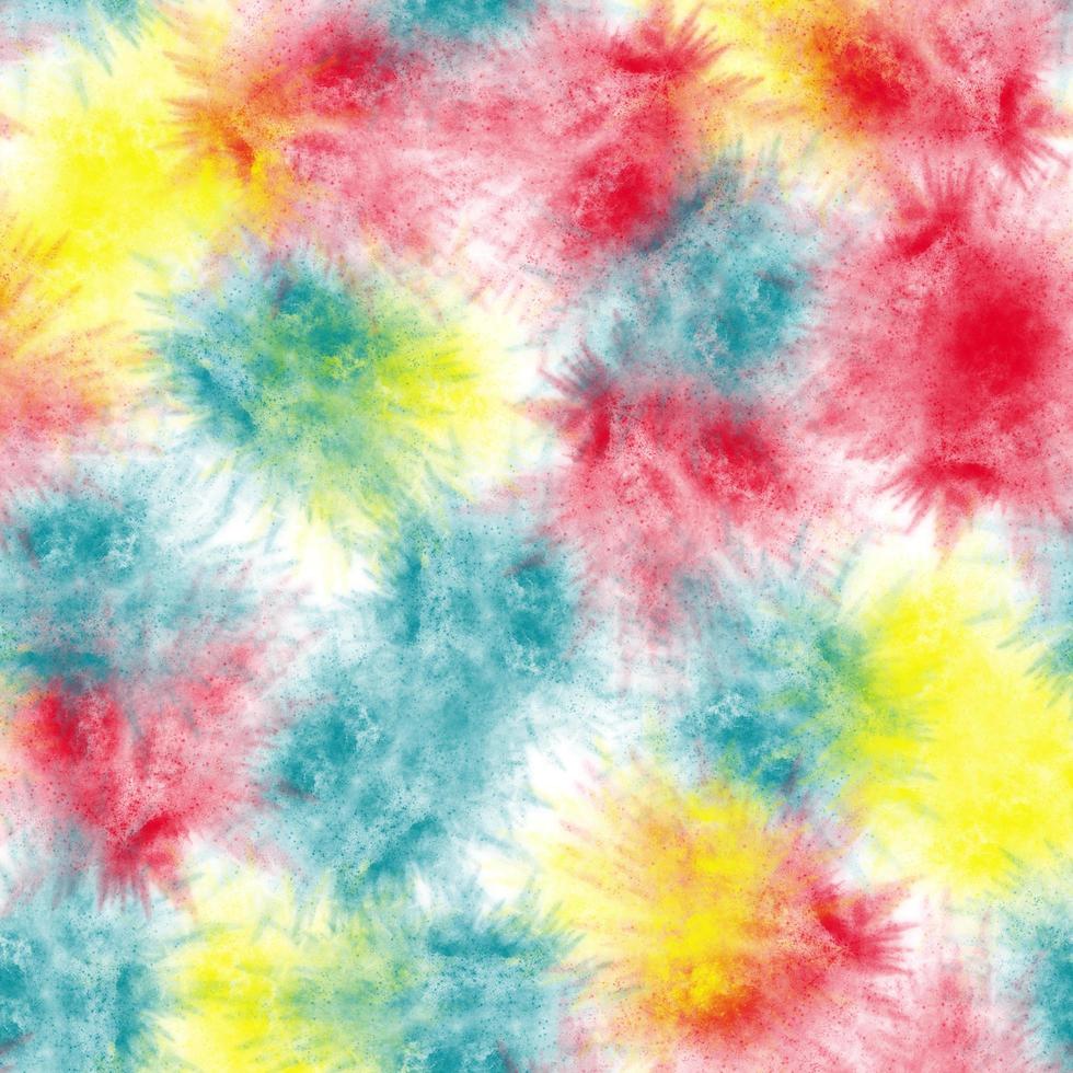 Tie Dye Shibori Watercolor Background Seamless Pattern with Bright Color photo