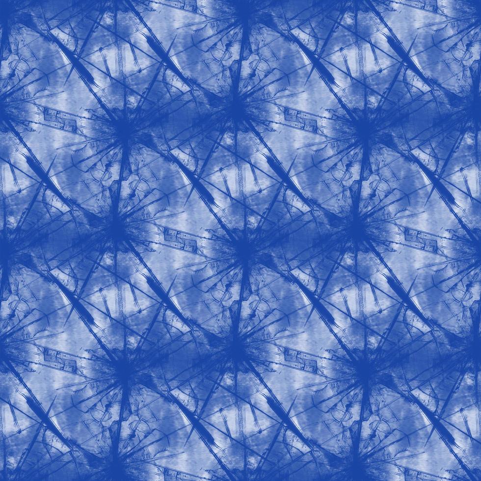 Blue Batik Tie Dye Abstract Watercolor Background Seamless photo
