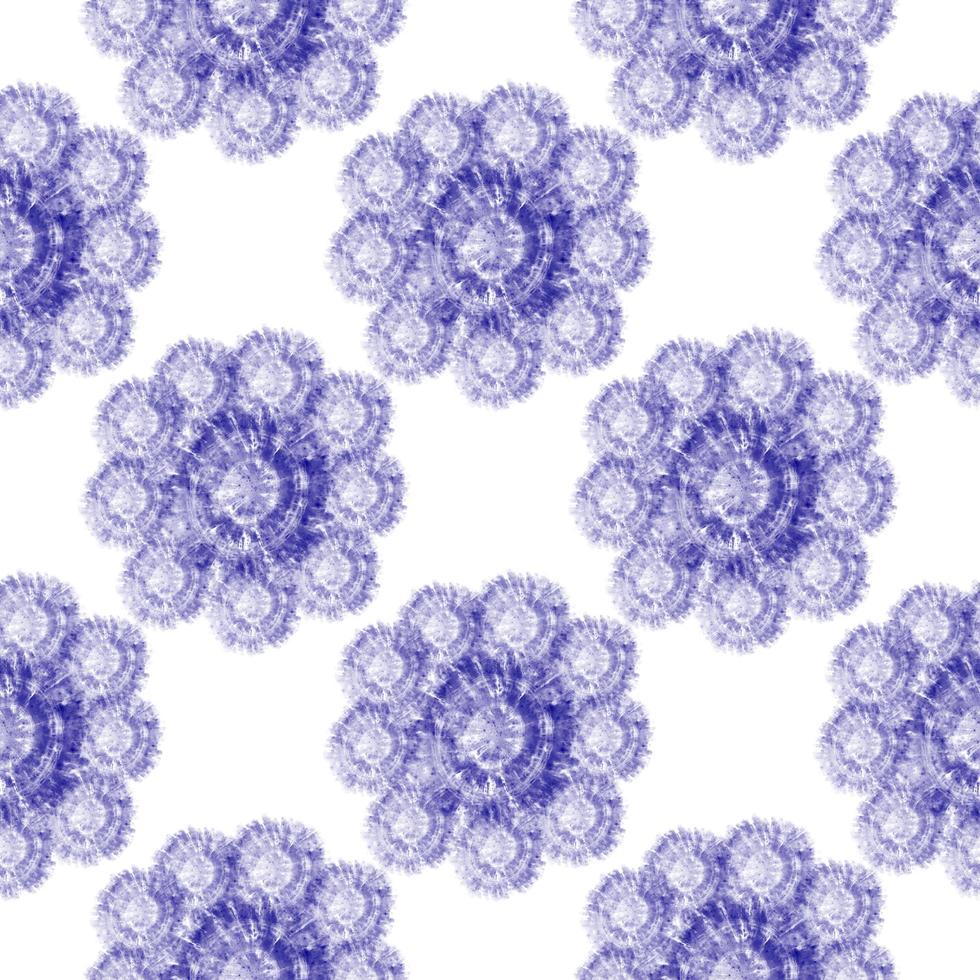 Blue Batik Tie Dye Watercolor Seamless Background photo