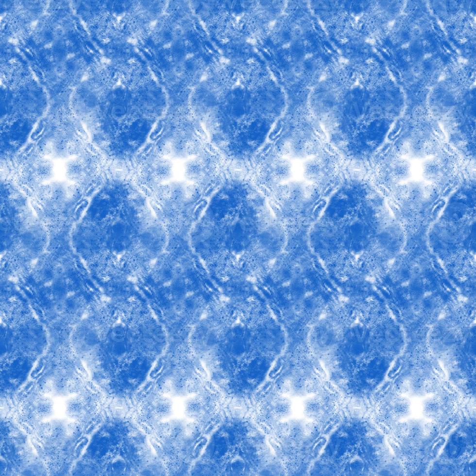 Blue Batik Tie Dye Watercolor Seamless Background photo