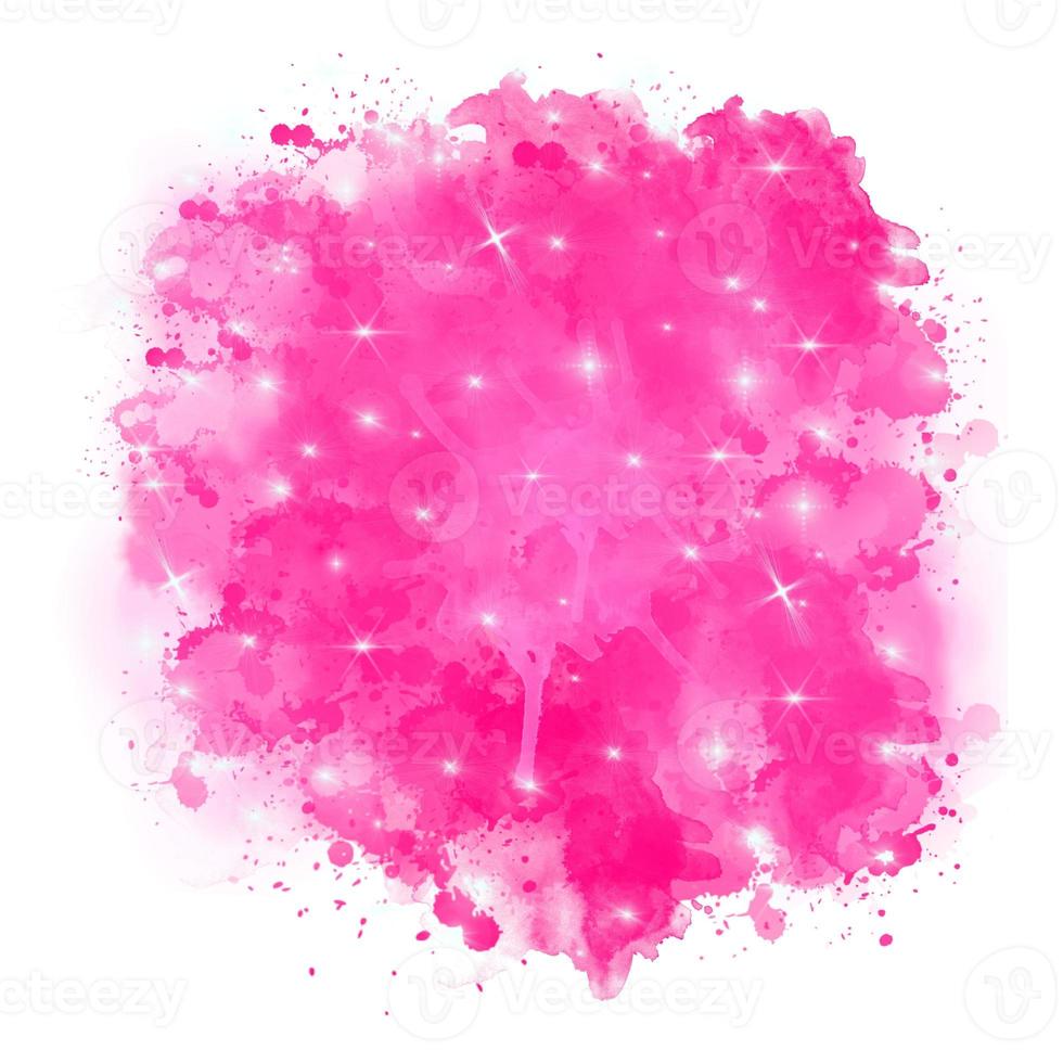 Bright rose pink watercolor backgrounds. Dreamy splash glitter starry colorful cloud photo