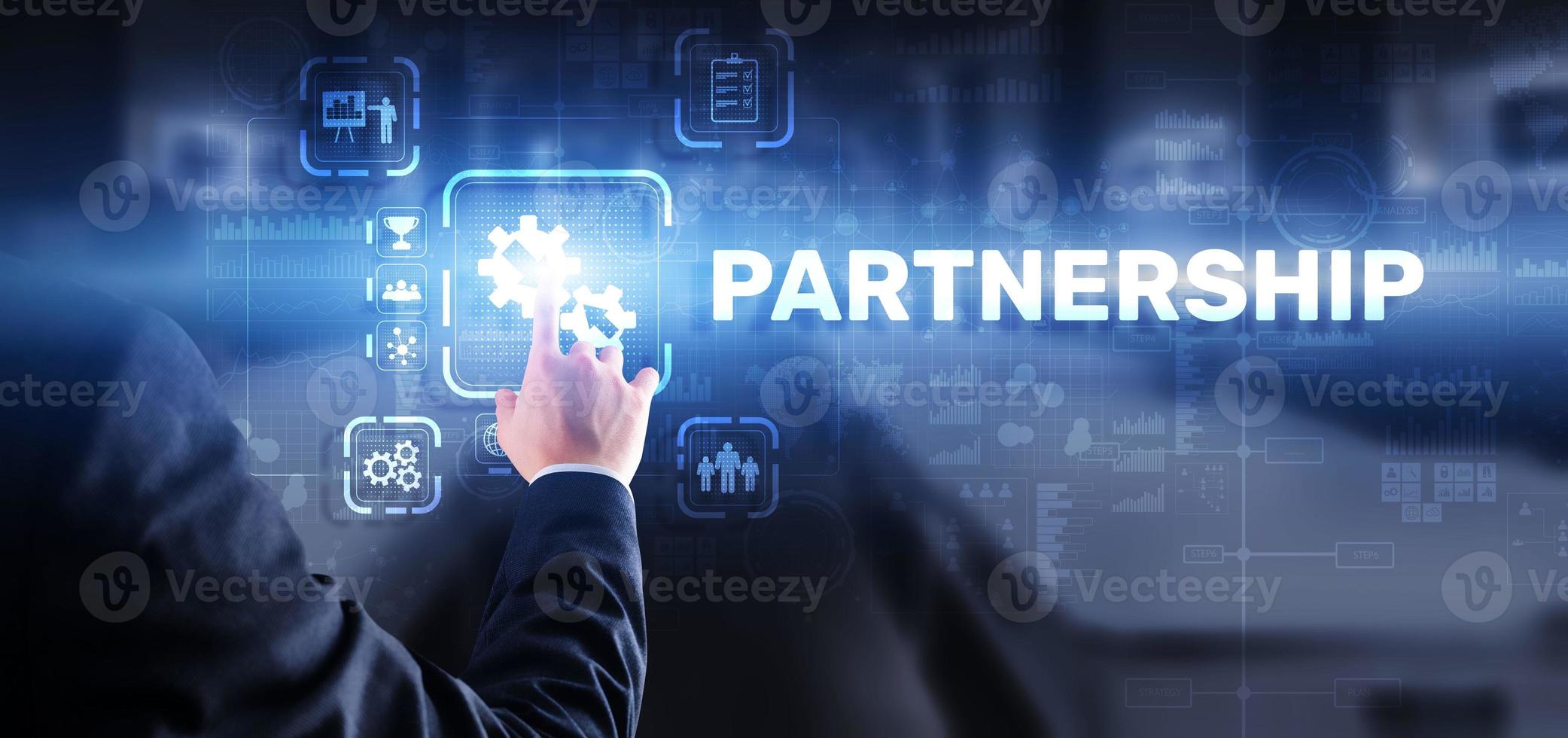 Partnership of companies. Collaboration. Business Technology Internet concept photo