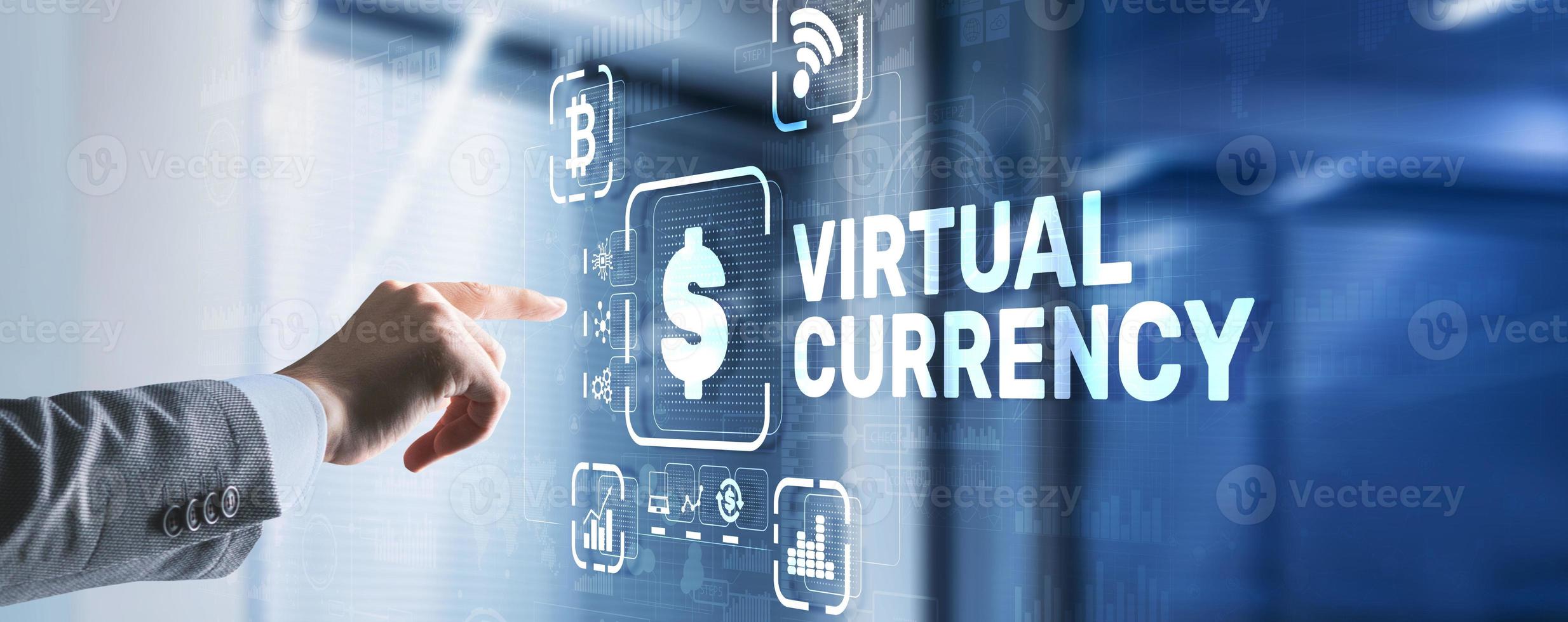 Virtual Currency Exchange Investment concept. Financial Technology Background photo