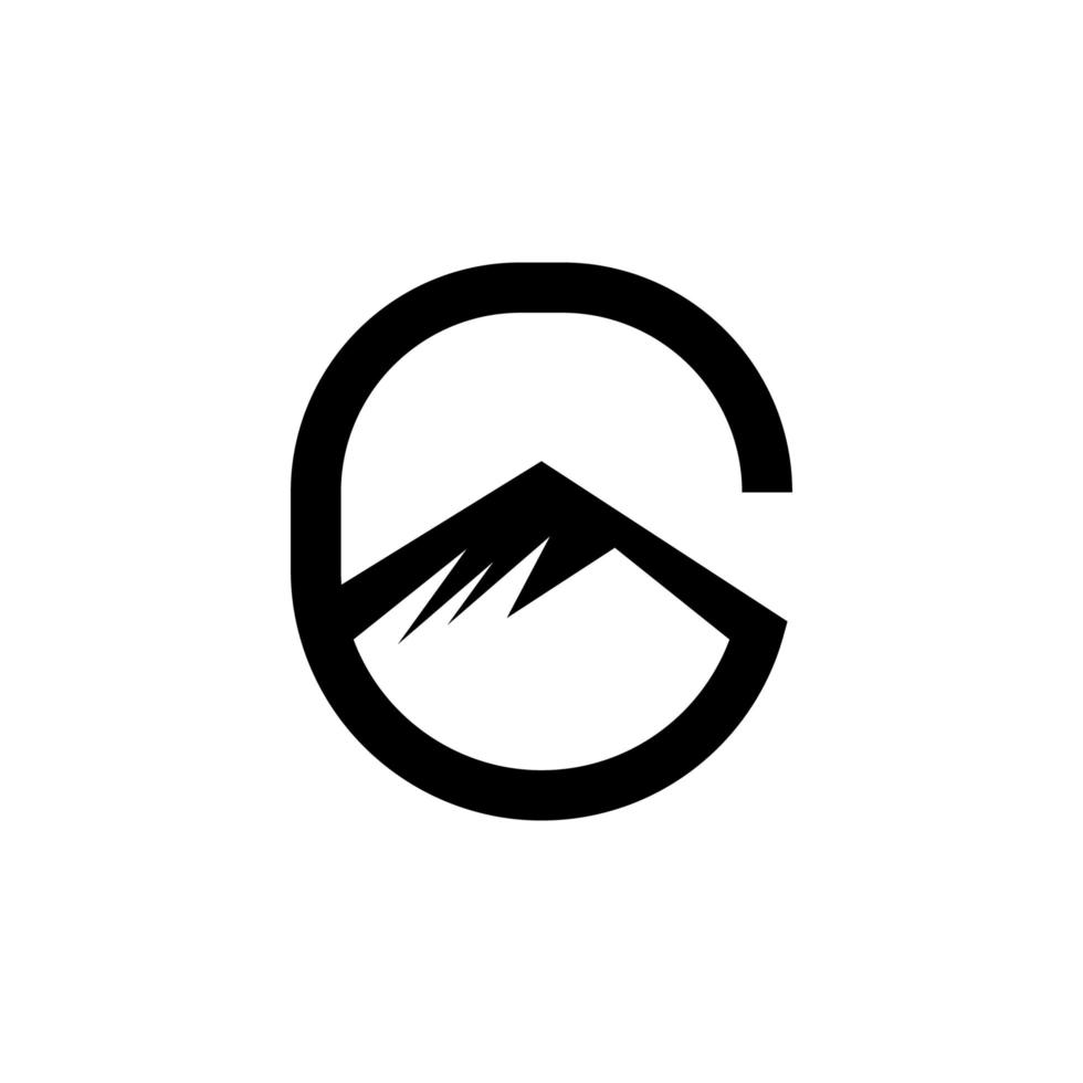 letter G mountain logo design vector