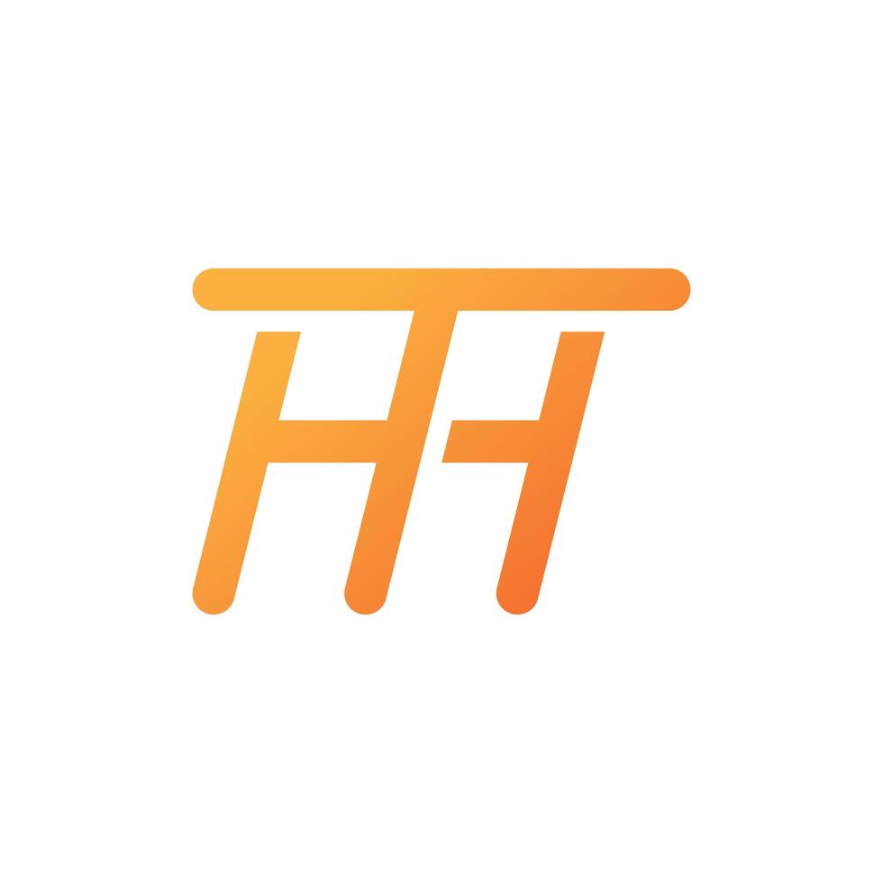 letter TH or HT logo design vector