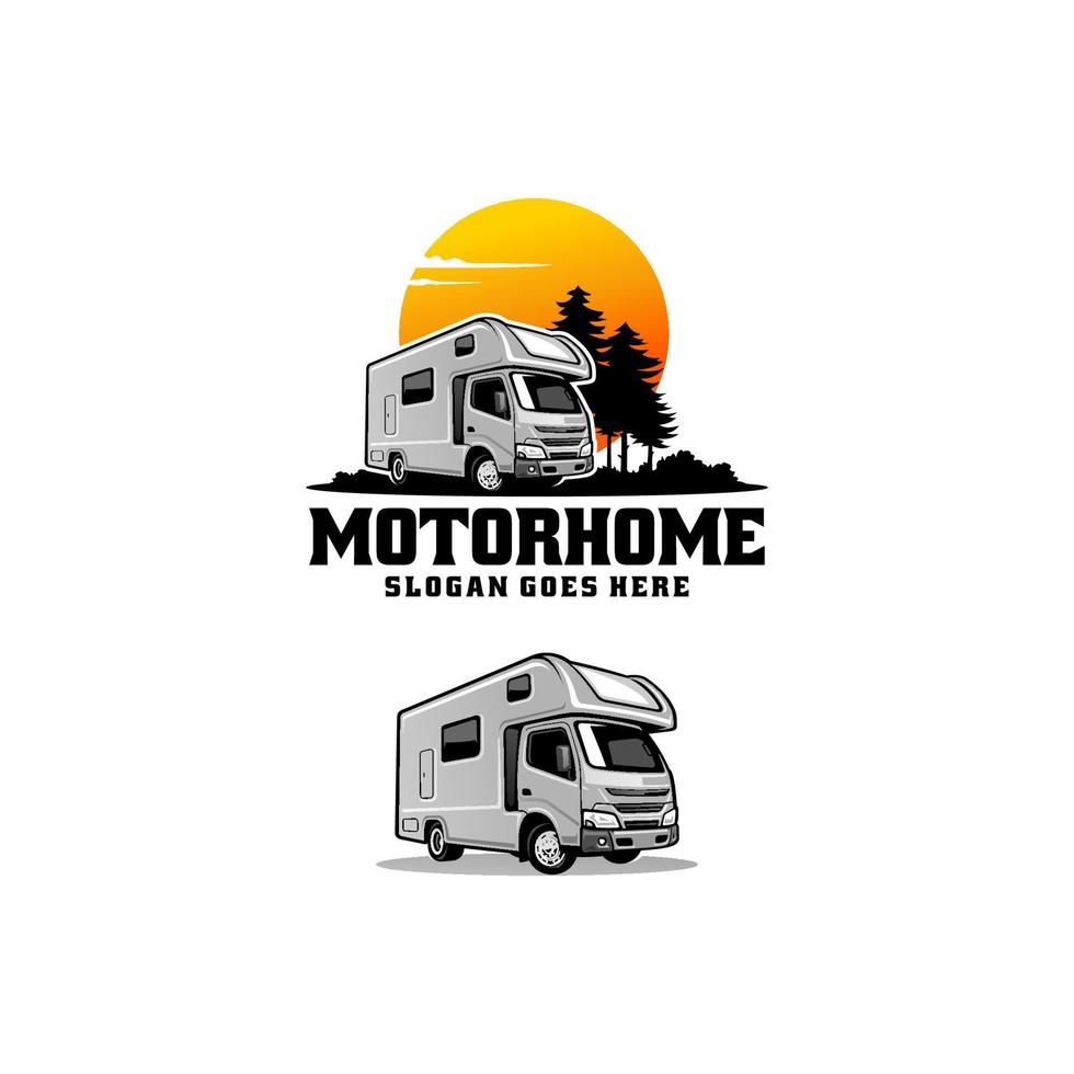 vector de ilustración de autocaravana rv