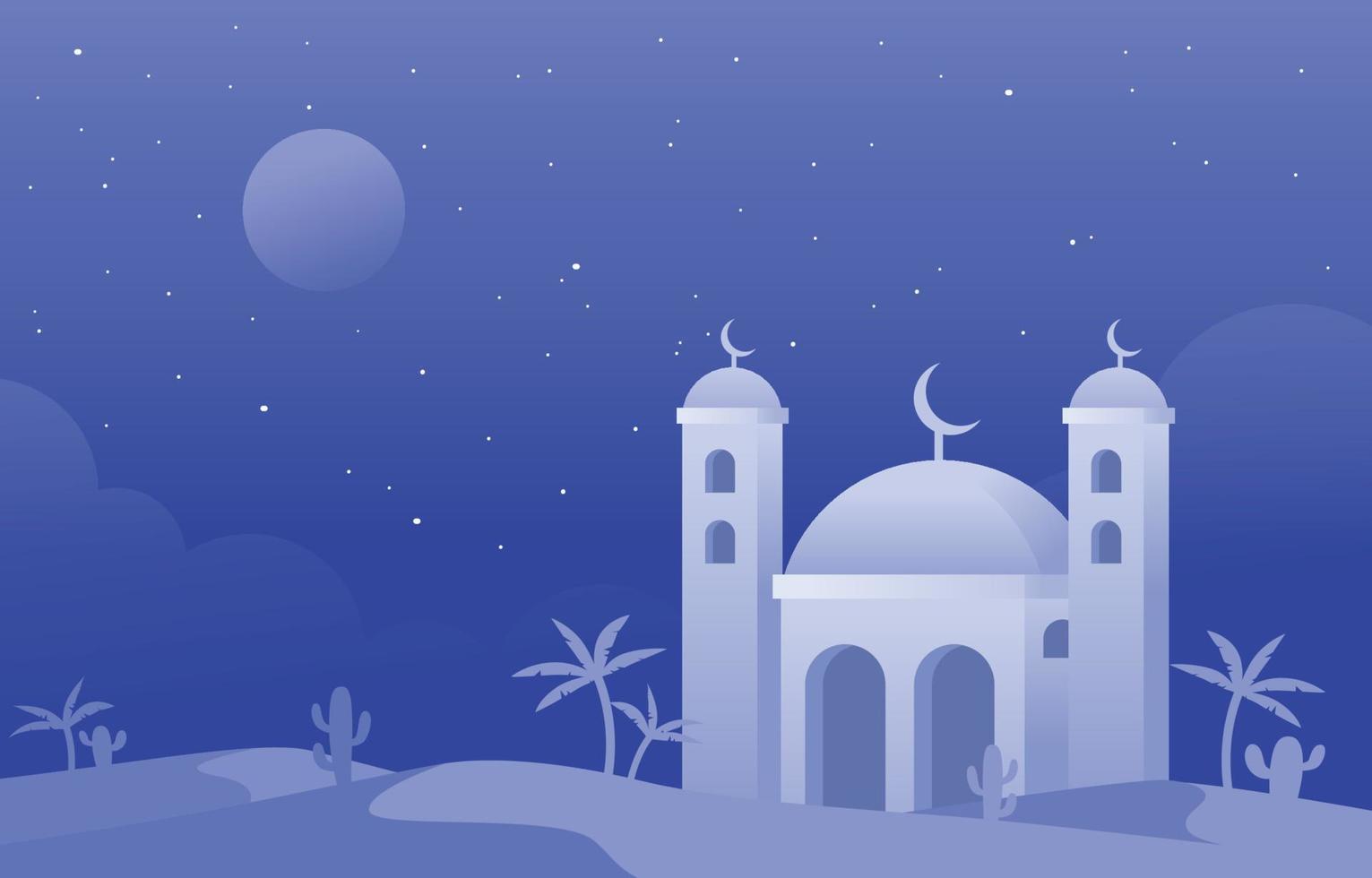 Desert and Mosque Landscape Background vector