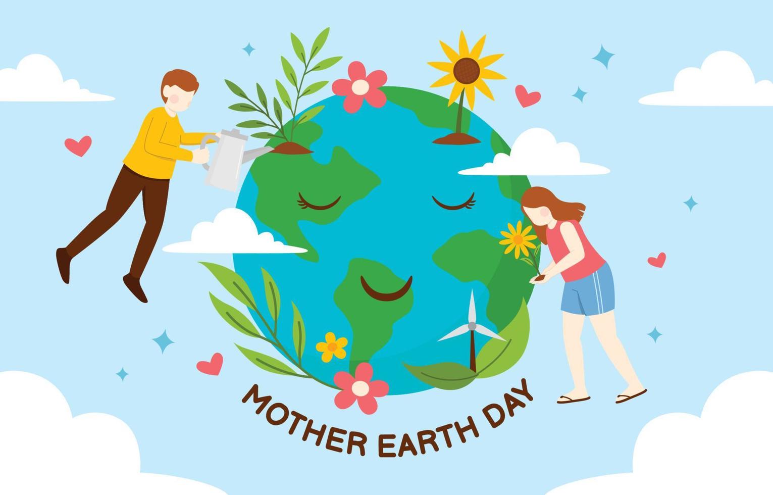 Hand Drawn Earth Day Concept vector