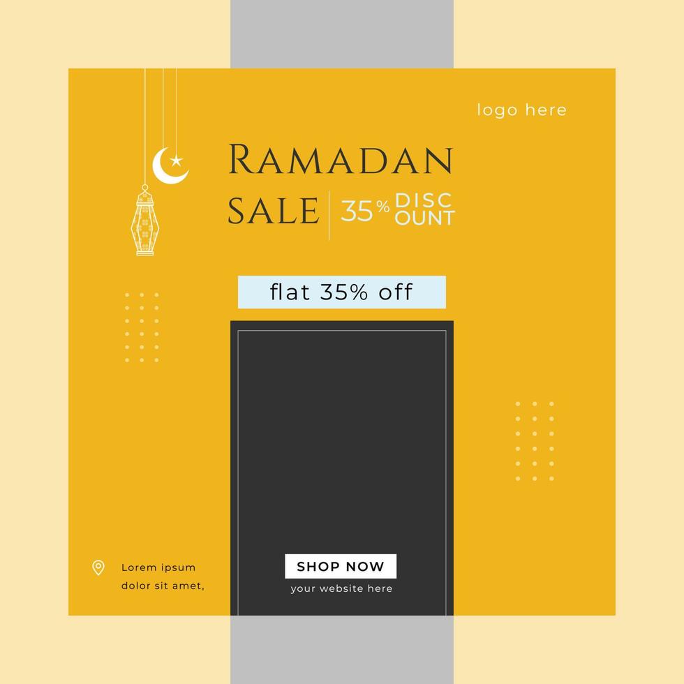 ramadan kareem publicación en redes sociales y venta de ofertas creativas vector