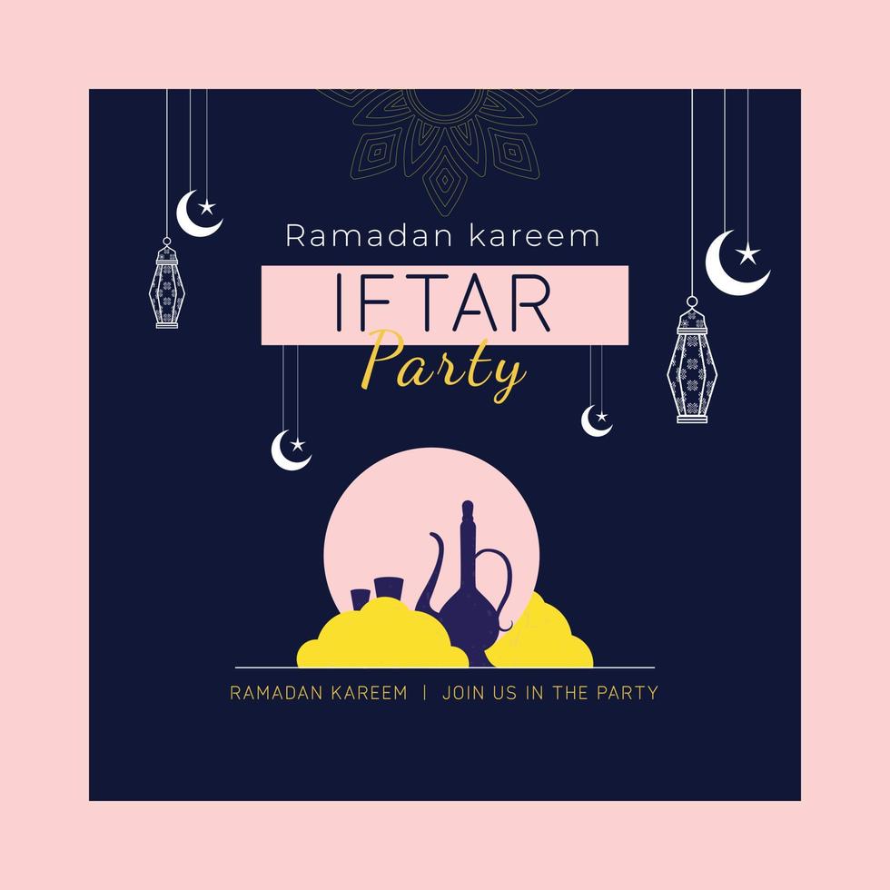 ramadan kareem publicación en redes sociales y venta de ofertas creativas vector