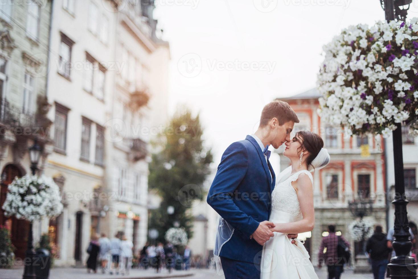 Portrait of a young beautiful stylish pair photo