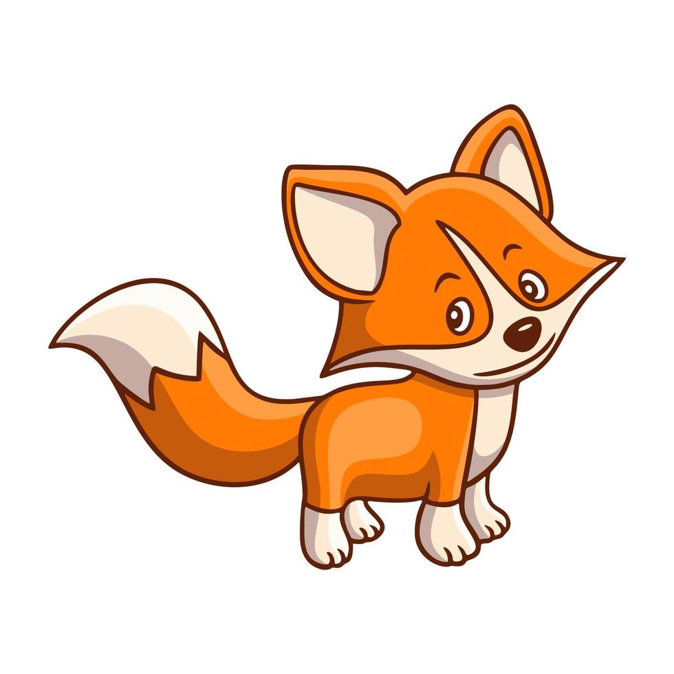 cartoon illustration walking fox vector