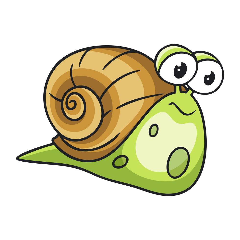cartoon illustration walking snail vector