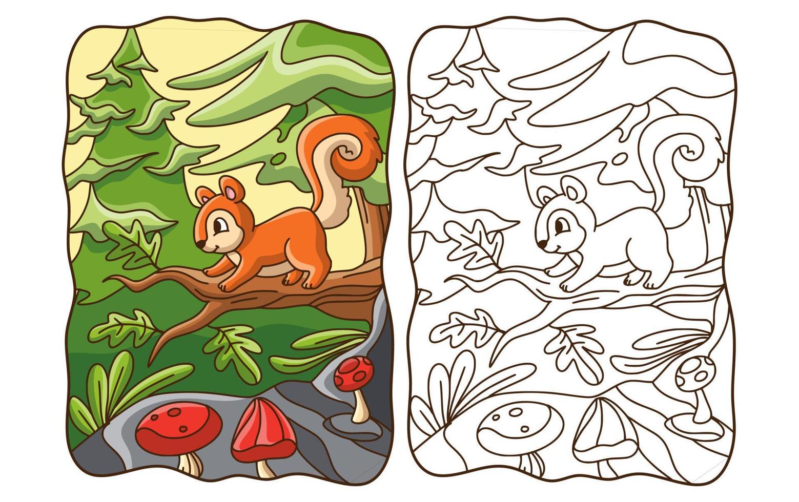 cartoon illustration book or page for kids black and white vector