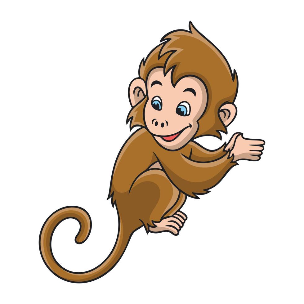 cartoon illustration monkey climbing vector
