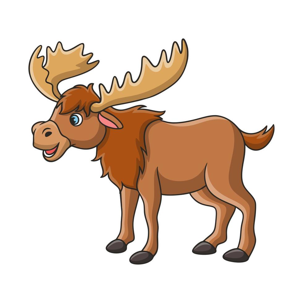 cartoon illustration cool elk vector