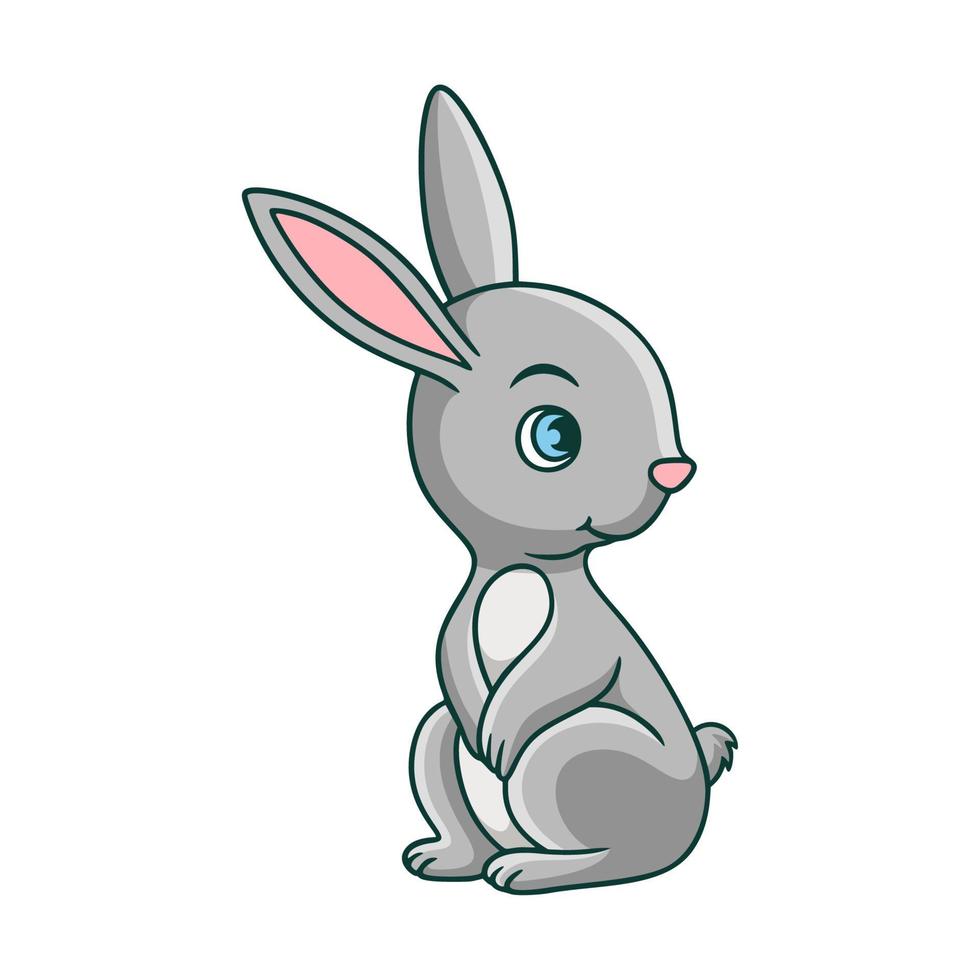 cartoon illustration cool rabbit vector