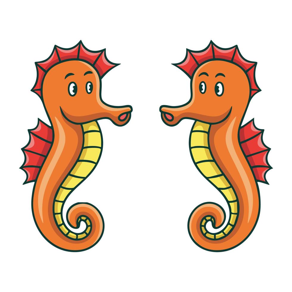 cartoon illustration Seahorses vector