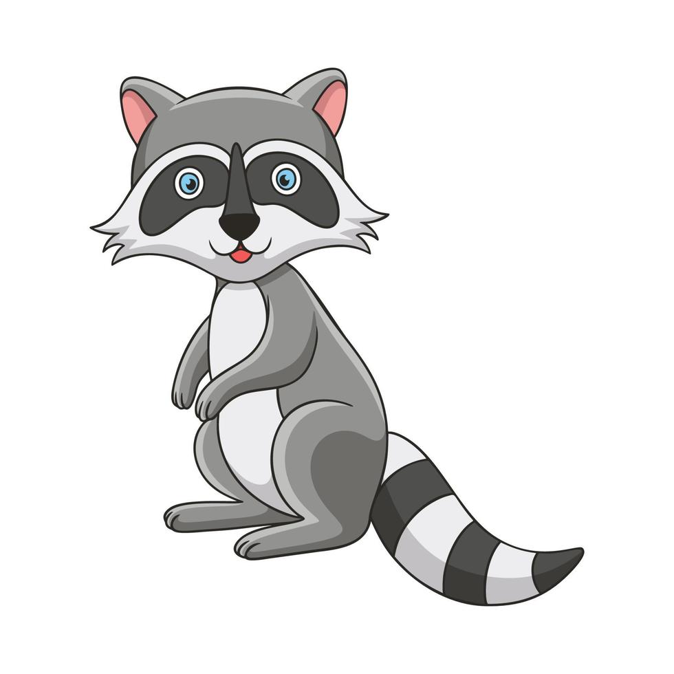 cartoon illustration cool raccoon vector