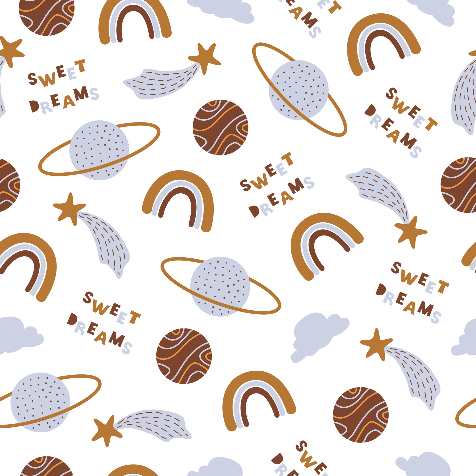 Hand drawn pattern. Hand drawn seamless pattern with lettering