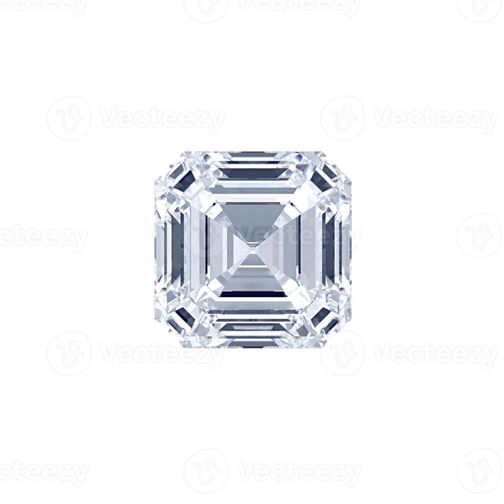 asscher cut diamond single 3d render photo