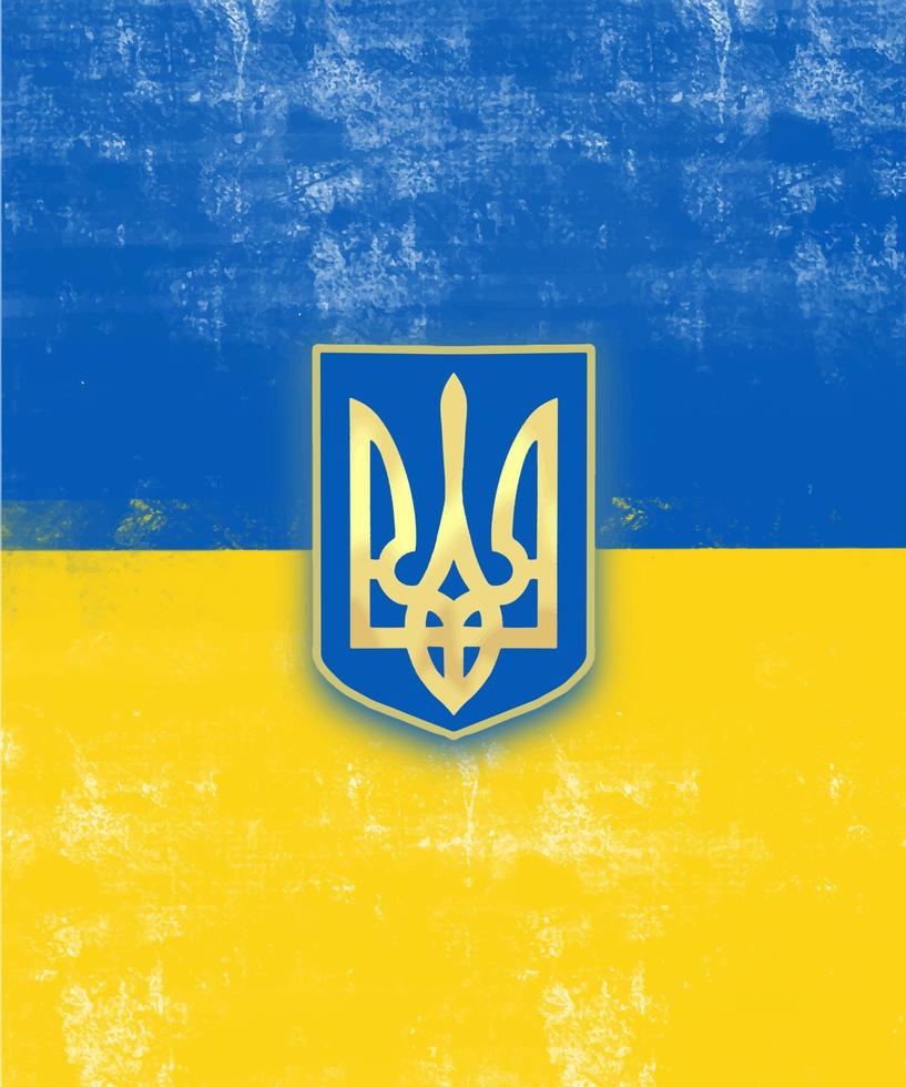 Ukraine republic vector icon symbol. Peace and war concept illustration. Official nationality Ukrainian people or flag label. Yellow and blue color for flag of Ukraine.