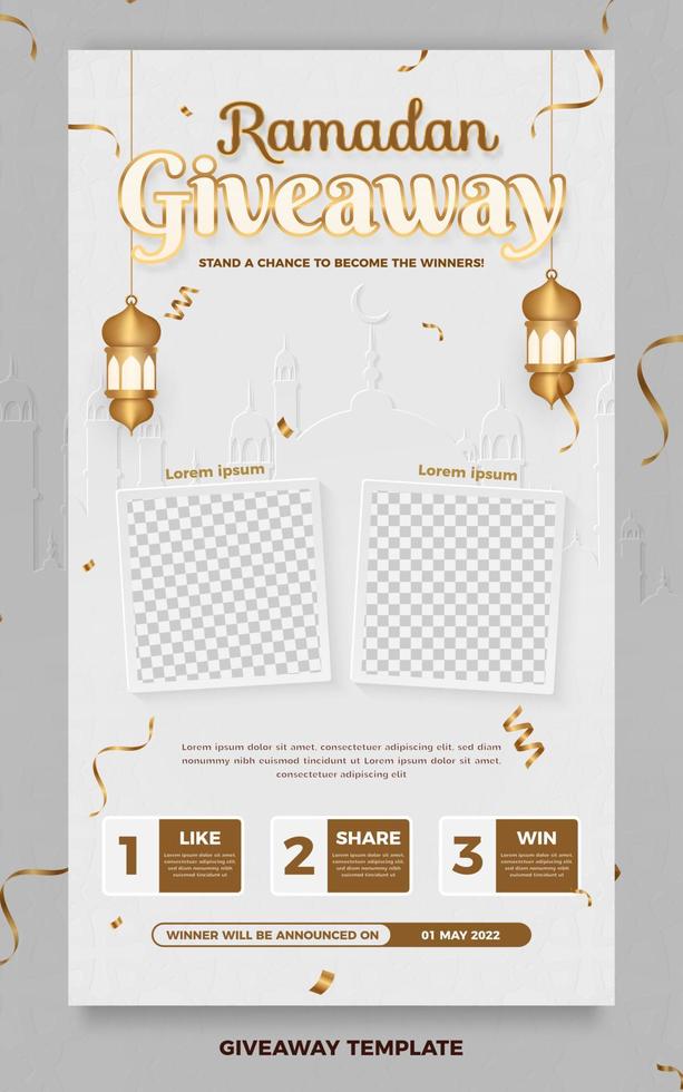 Ramadan giveaway poster template vector