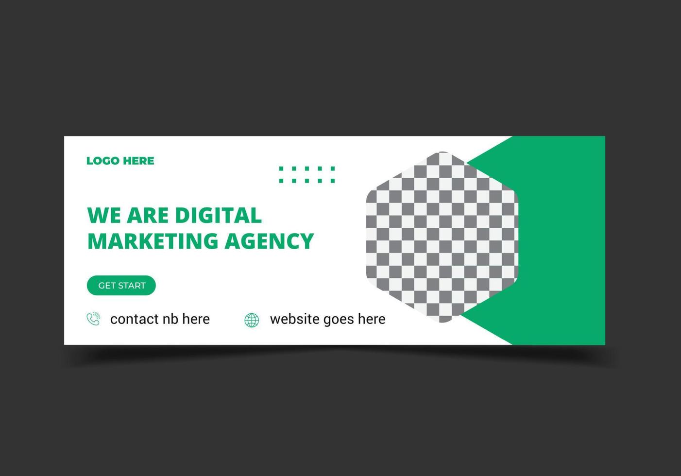Digital marketing business agency social media design cover template, web banner template, Abstract banner design for ads, flyer vector