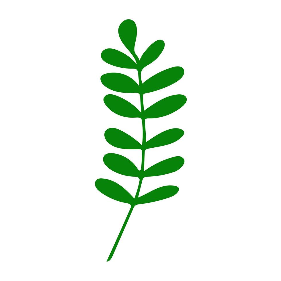 icono de hojas abstractas. dibujado a mano en estilo garabato. vector, simple, silueta, minimalismo. planta, herbario. vector