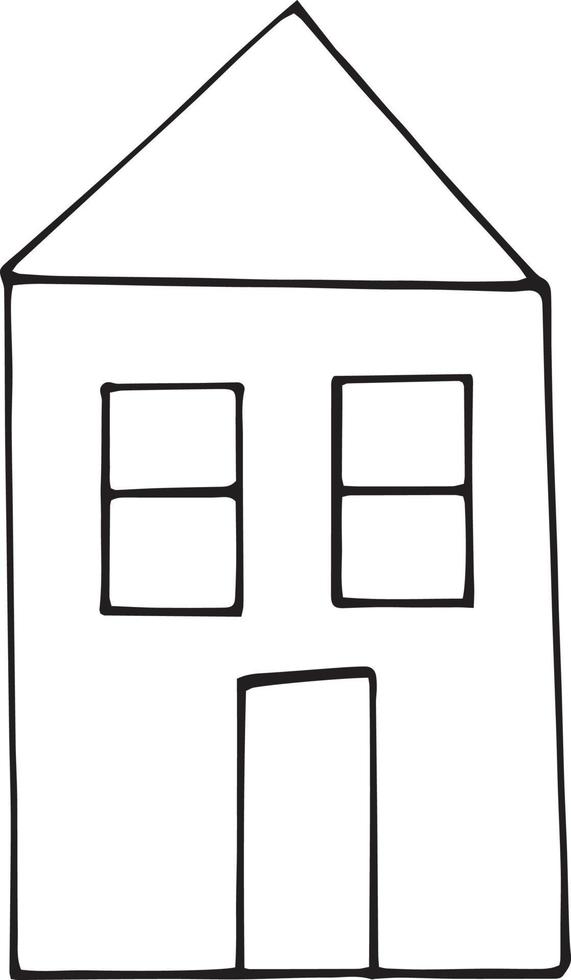 icono de decoración estilo doodle de la casa. dibujado a mano, nórdico, escandinavo. , minimalismo, edificio de tarjeta de cartel de etiqueta monocromática vector