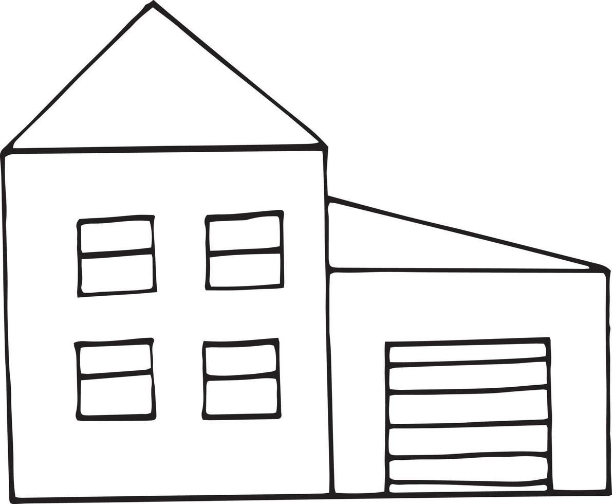 icono de decoración estilo doodle de la casa. dibujado a mano, nórdico, escandinavo. , minimalismo, edificio de tarjeta de cartel de etiqueta monocromática vector