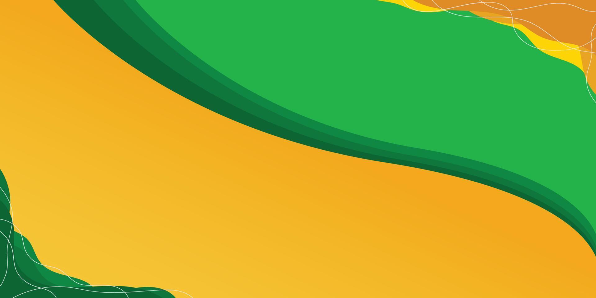 Green and Orange Wave Banner Background vector