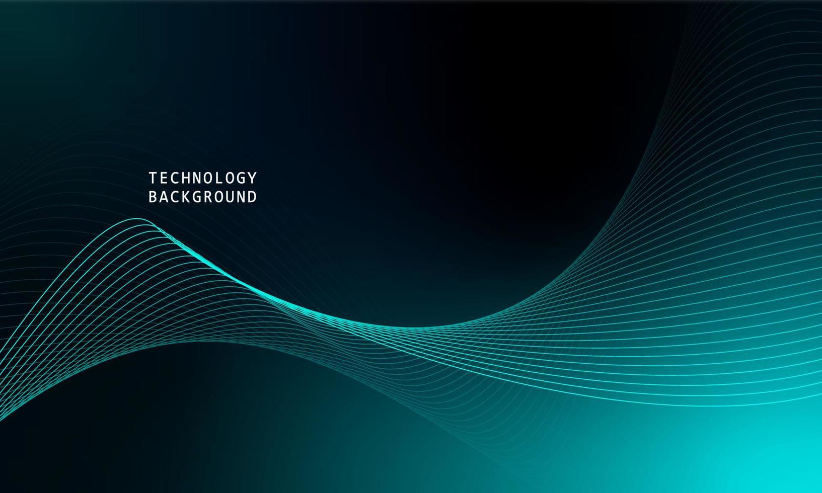 abstract wave technology background with blue light smooth and flow. vector