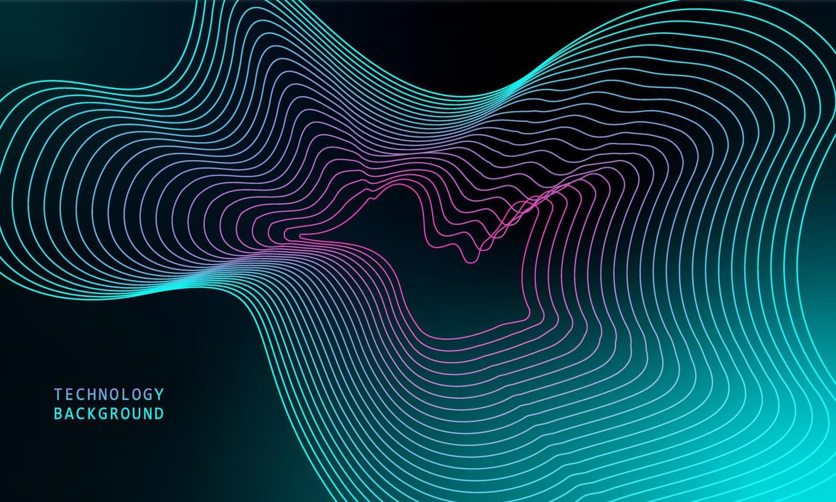 abstract wave technology background with blue light smooth and flow. vector