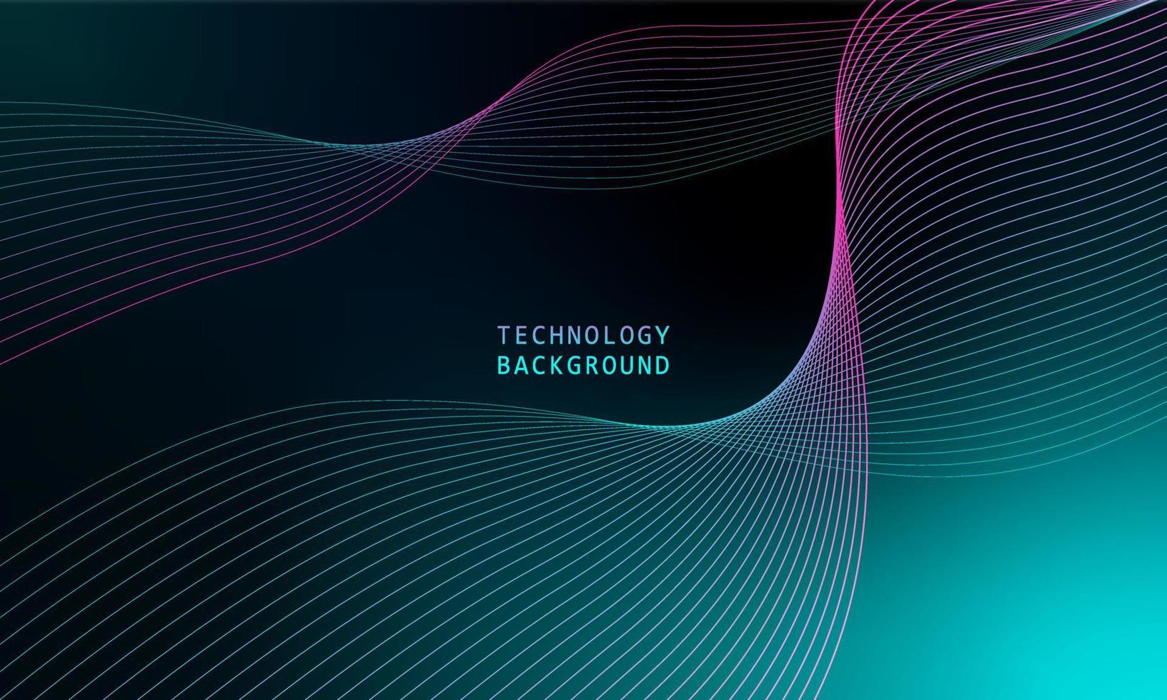 abstract wave technology background with blue light smooth and flow. vector