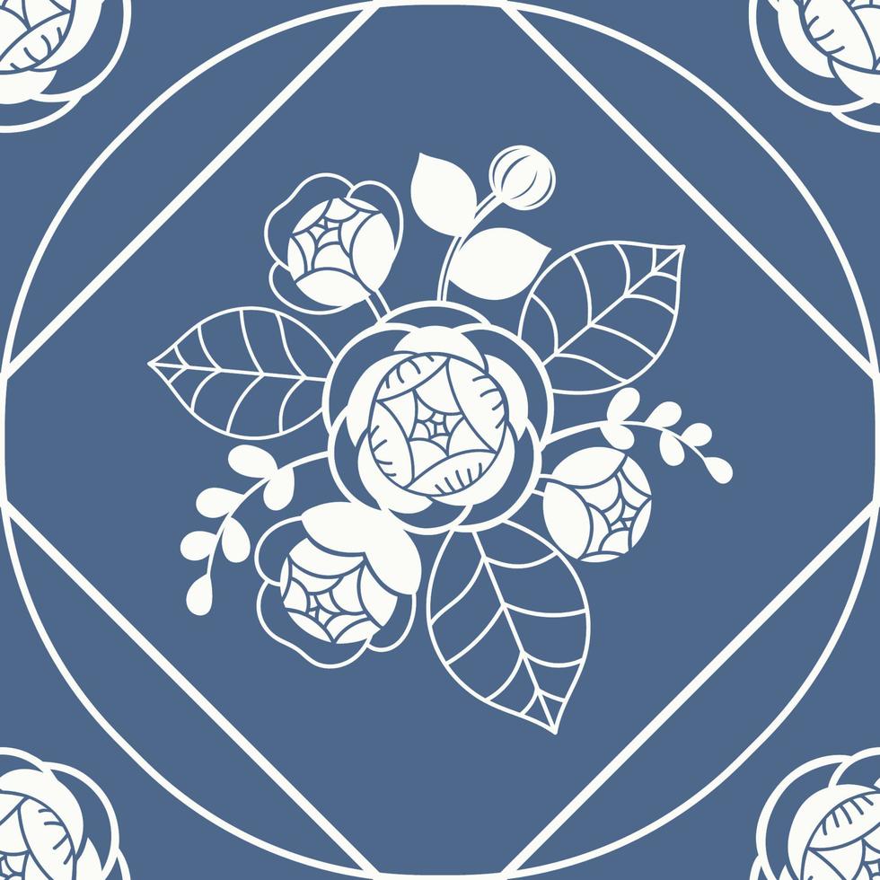 Seamless jasmine pattern vintage style. vector