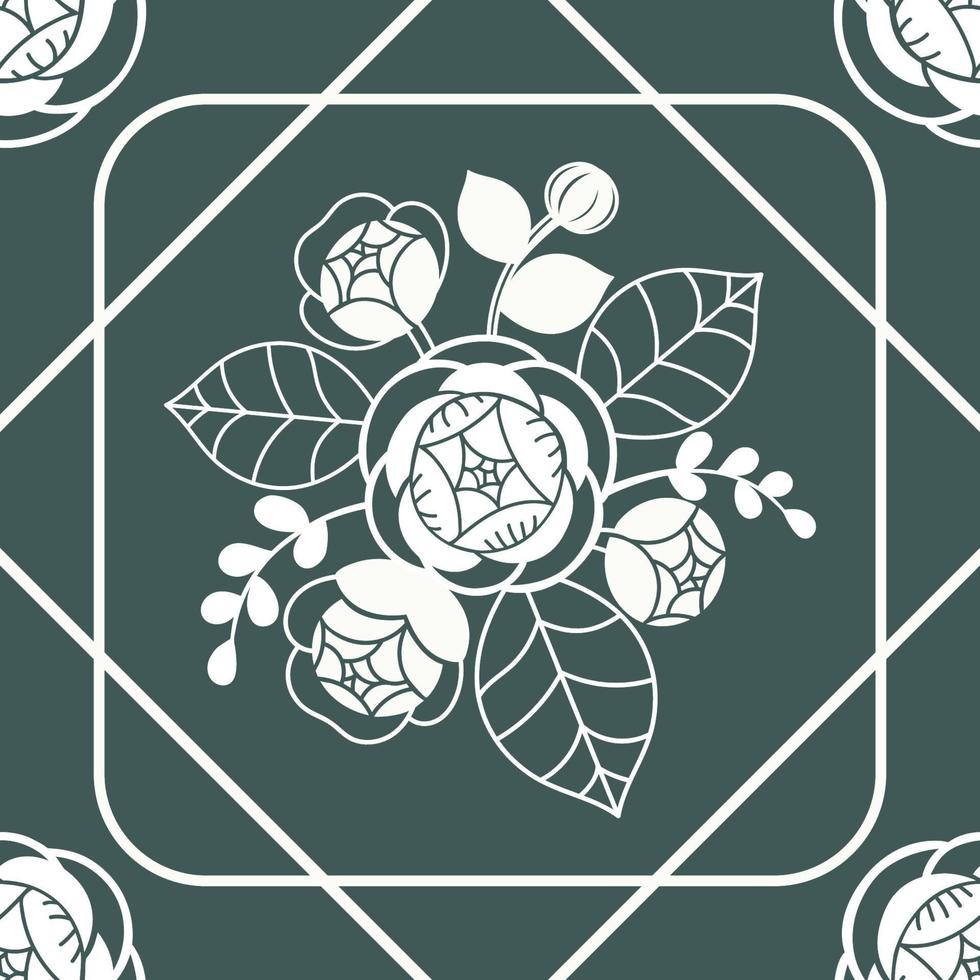 Seamless jasmine pattern, vintage style. vector