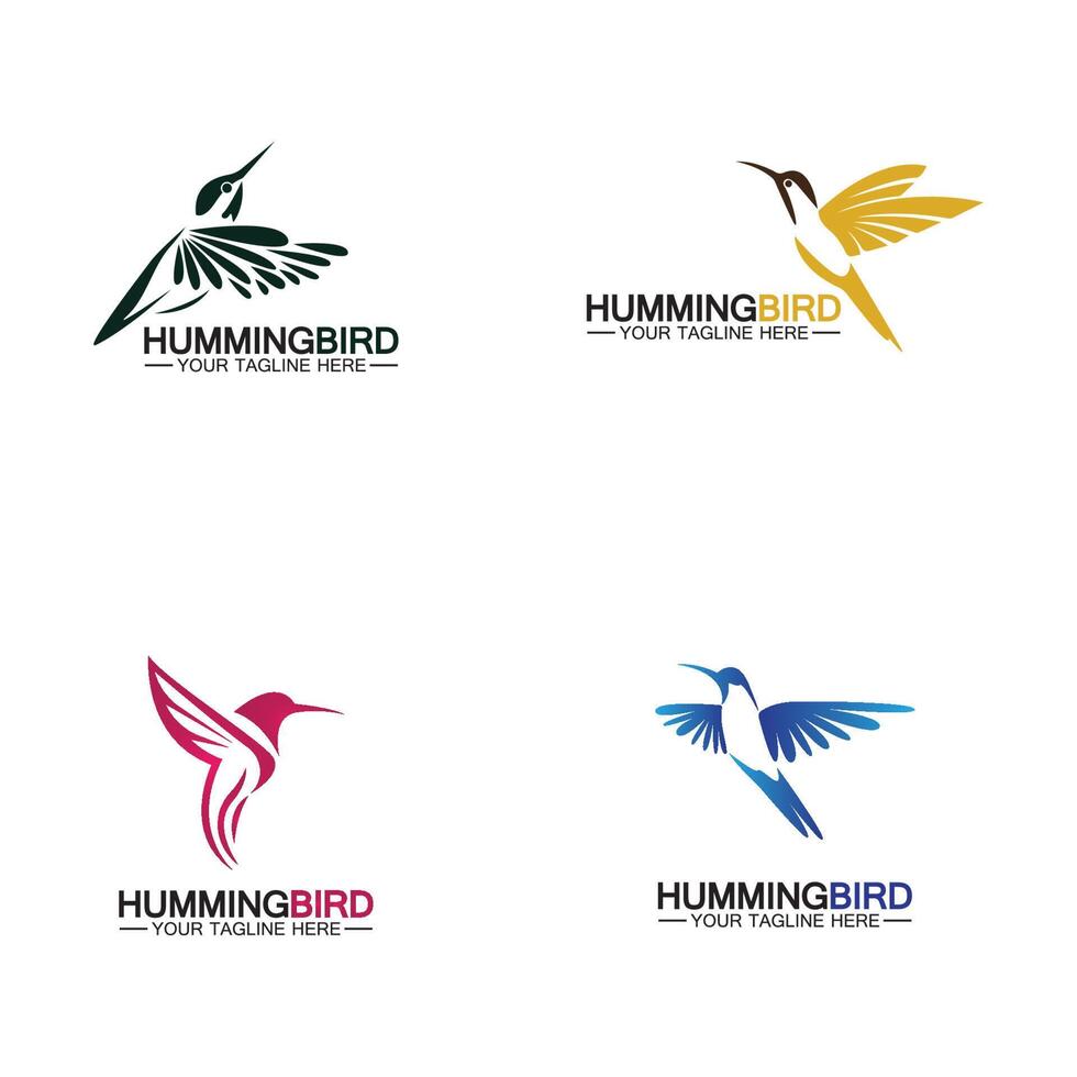 plantilla de vector de diseño de logotipo de colibrí