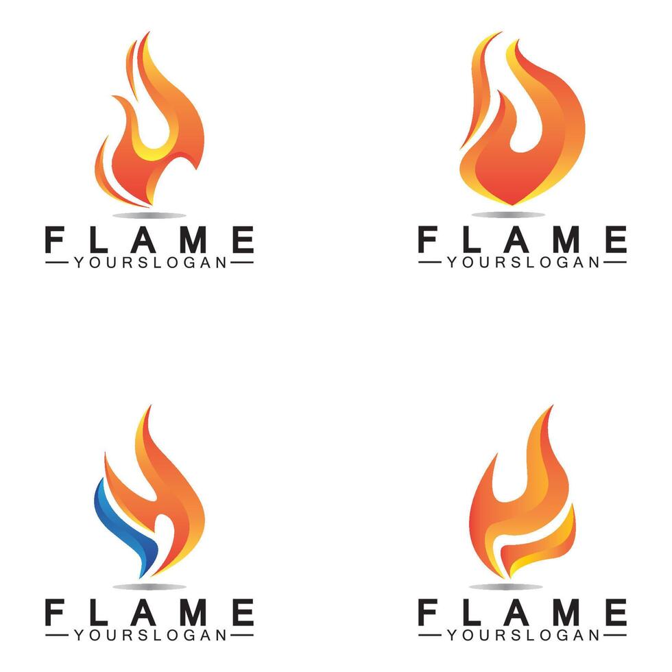 Plantilla de diseño de vector de icono de logotipo de llama de fuego