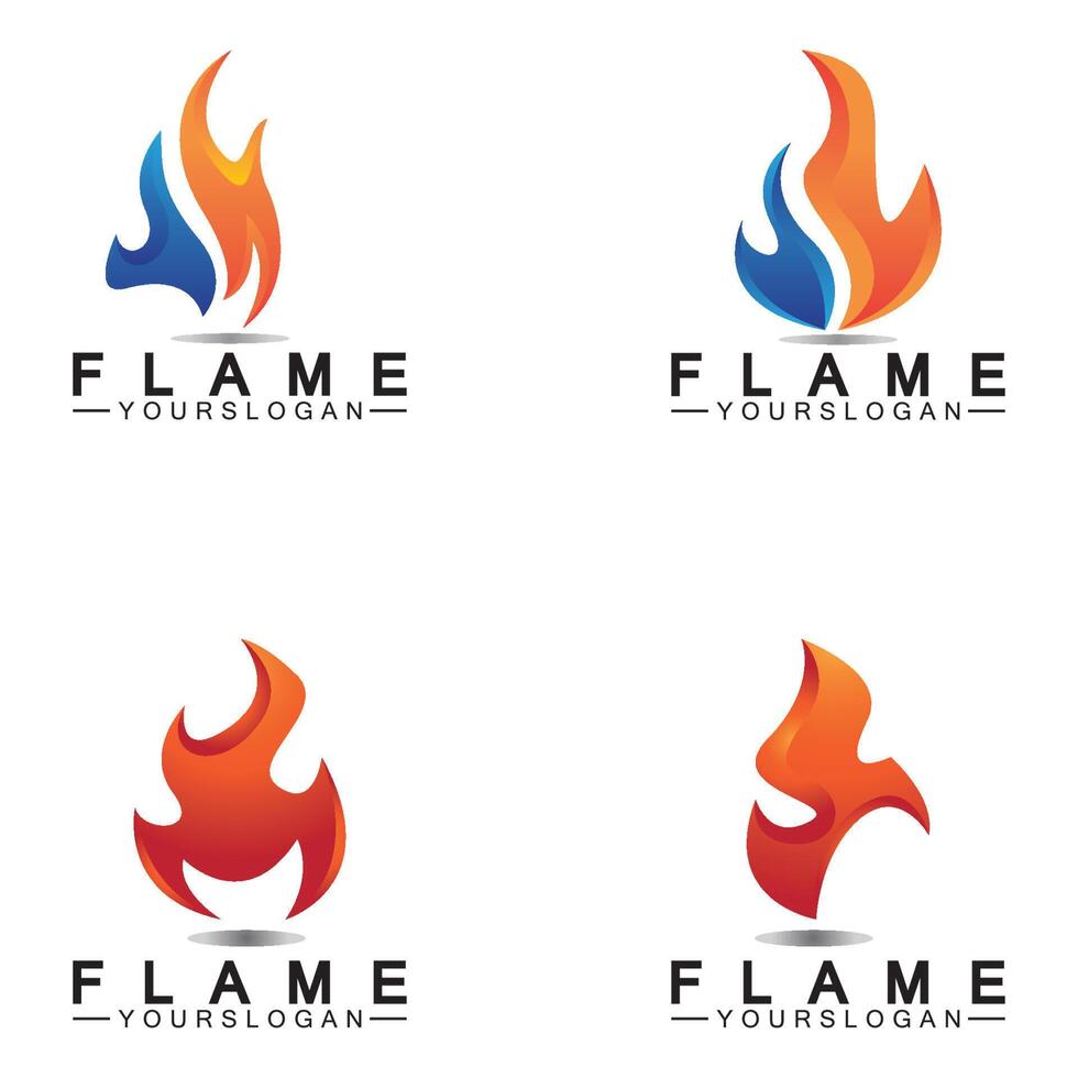 Plantilla de diseño de vector de icono de logotipo de llama de fuego